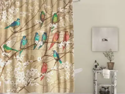 Eggers Azalea Leaves Single Shower Curtain 3D model