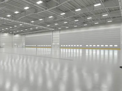 Airplane Hangar Interior 1b Low-poly 3D model