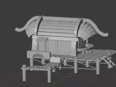 fishHouse house with roof 3D model