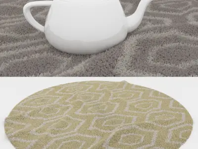 Round Rug Set 104 3D model