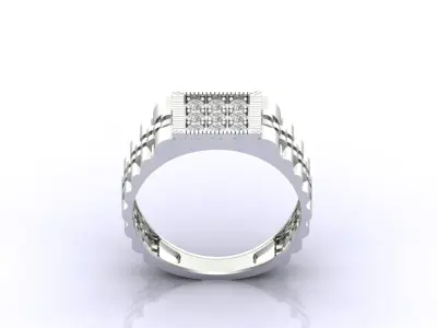 Print Ready STL 3DM  Gents Rings Diamond Men Ring  3D print model 125