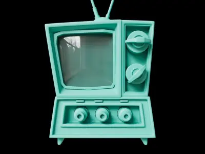 Stylized Retro TV - Low Poly Game Ready 3D Model Low-poly 3D model