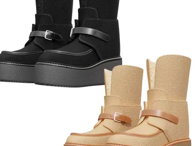 Hemisphere Ankle Boot Low-poly 3D model