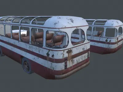 Old Bus Low-poly 3D model