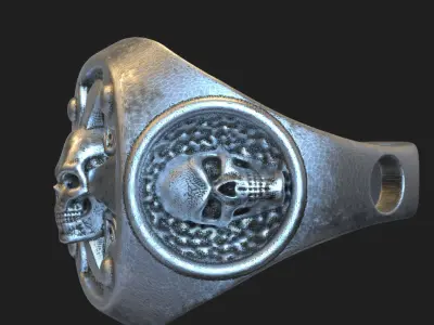 Skull ring jewelry for Bikers vol14 3D print model