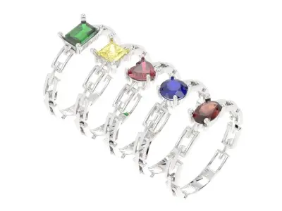  aneis solitarios e foramturas 3D print model