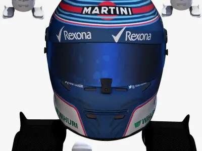 Bottas Helmet 2016 Low-poly 3D model