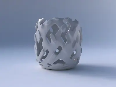 Bowl cylindrical with smooth cuts and bulges   3D print model