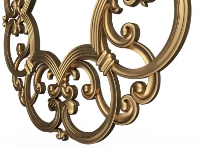 Classic Frame and Mirror 055 Low-poly 3D model