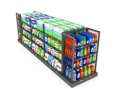 cleaning product market stand  Low-poly 3D model