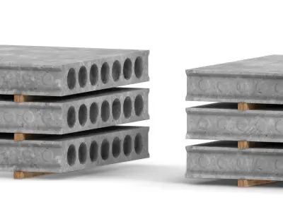 Hollow Core Concrete Slab  Low-poly 3D model