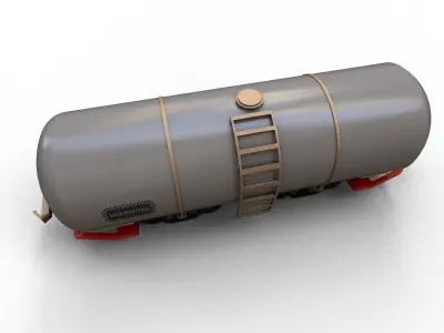 Wagon tank Low-poly 3D model