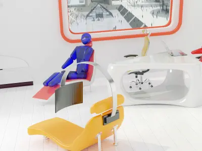 Interior futuristic 3D model