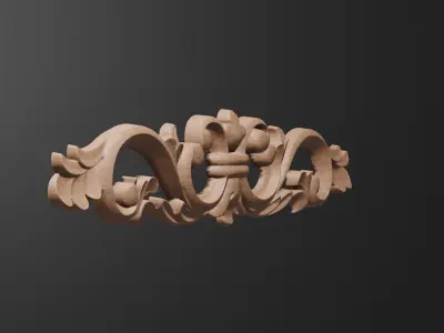 Flower Decarative Model for wood carving 3D print model