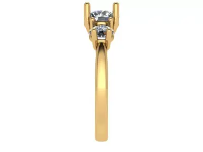 trinity ring with cathedral shank  3D print model