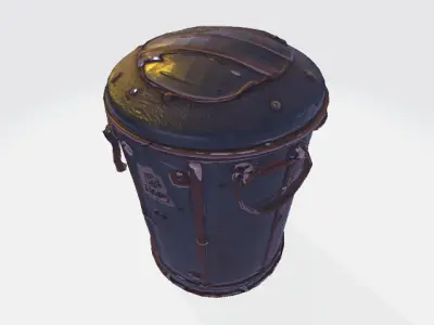 4 Low-Poly Dust Bin Models - Game-Ready Low-poly 3D model