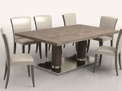 Dining room low poly  Low-poly 3D model