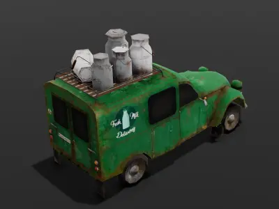 Rusted Milk Tanker 3D Model Low-poly 3D model
