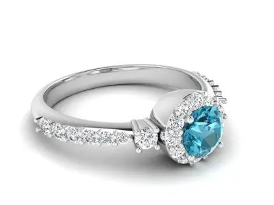 Ring M105 The luxury female ring with gems wedding 3D print model