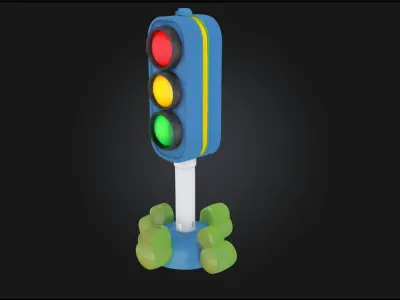 Toy Traffic Light  Playful Signal for Miniature Worlds 3D model