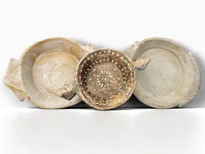 Vintage Wood Bowls 3D model