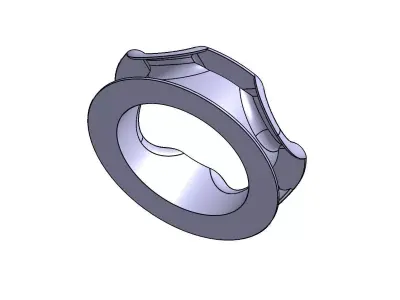 High Precision Wave Lock Washer Mechanical Retaining Ring 3D model