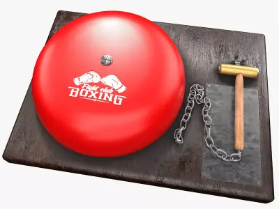 Boxing Ring Gong Bell  Low-poly 3D model