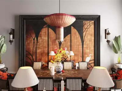 Southeast Asian style interior space 3D model