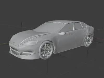 Tesla Model S High Poly Low-poly 3D model
