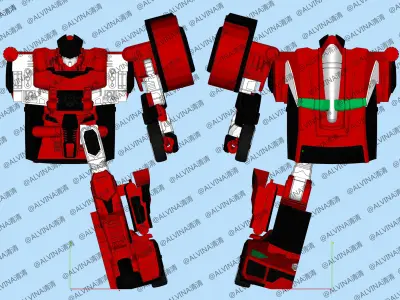 Hello Carbot Armor - DIY Cosplay Pepakura Foam Template Low-poly 3D model