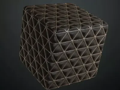 Quilted Geometric Leather Fabric PBR SEAMLESS Texture
