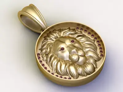 Luxury Lion Medallion Pendant 3D Printable Fine Jewelry 3D print model