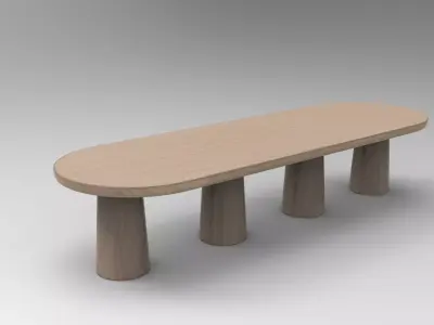 Zuha Dining Table Low-poly 3D model