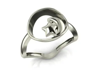 Moon ring 3D print model