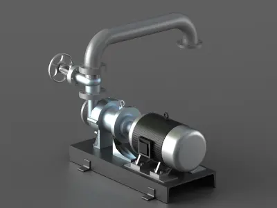pump pumping centrifugal power fluid water oil compressor 3D model