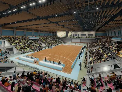 Indoor Basketball Arena  Low-poly 3D model