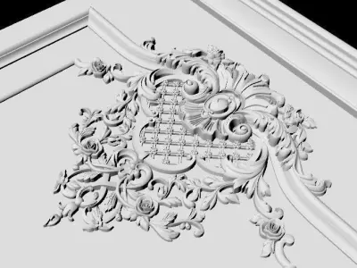 Carved decors door 3D model