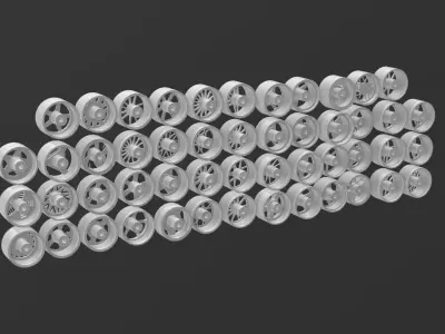 50 PCS HOT WHEELS BIG RIM PACKAGE 1   64 3D print model