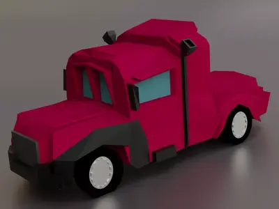 Low Poly Truck Low-poly 3D model 3