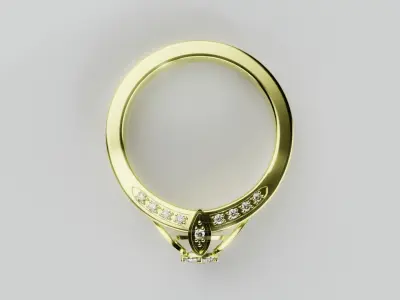 Twisted Halo Diamond Ring 3D model