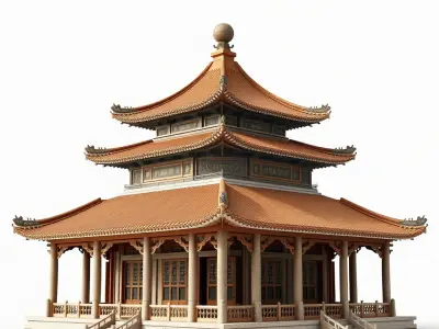 Confucian Temple Architectural Precision Model Pack Low-poly 3D model