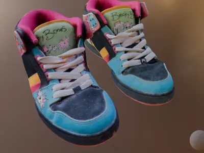 Scanned Used Skater Shoes 3D model
