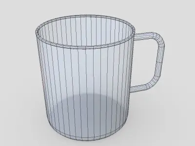 Mug 9 cup with handle Low-poly 3D model