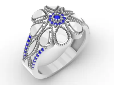 Jewelry Diamond Ring Model RG105 Free 3D print model