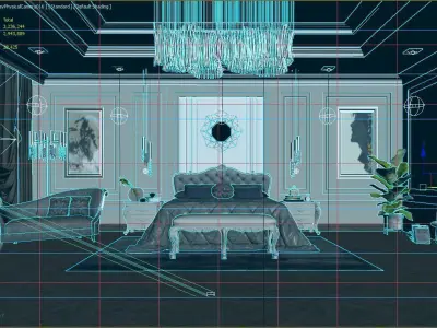 Master Bedroom Classic 3d Max Model 3D model