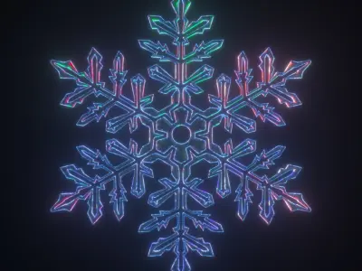 Snowflakes set v2 3D model