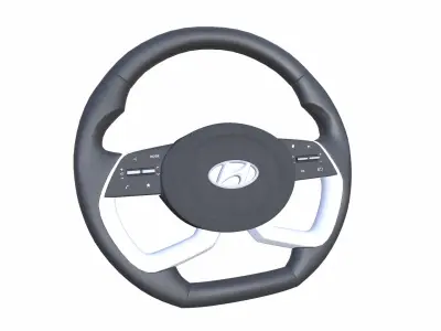 Car Steering Wheel Low-poly 3D model
