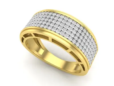 AV 570 Diamond Mens Hip Hop Anniversary Wedding Band 3D print model