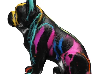 Painting Dog Low-poly 3D model