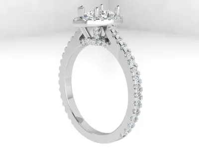 Pear Halo Ring 4359 3D print model